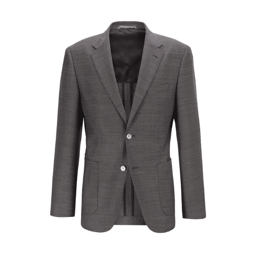 Regular-fit Jacket in Micro-Patterned Virgin Wool | The Plunge