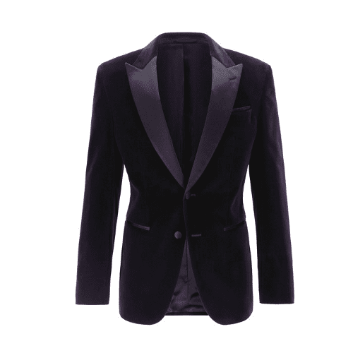 Slim-fit dinner jacket in velvet with silk trims | The Plunge