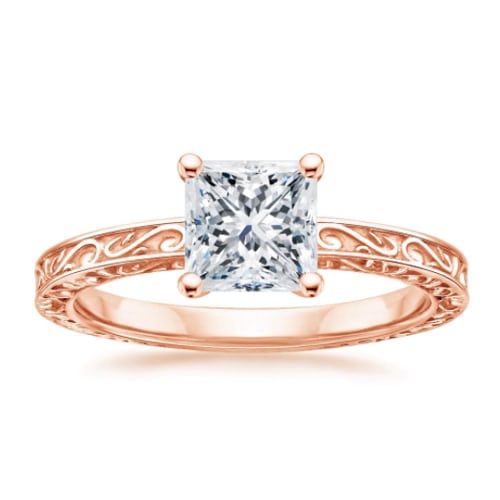 DELICATE ANTIQUE SCROLL SOLITAIRE RING | The Plunge