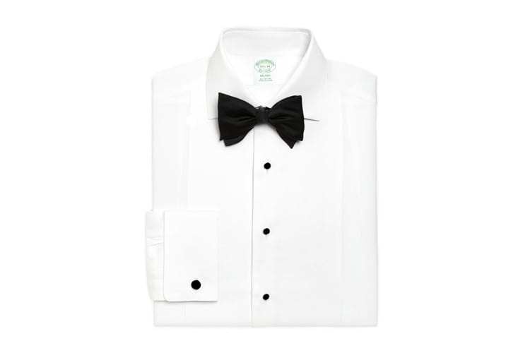 Brooks Brothers Milano Fit Bib-Front Spread Collar Tuxedo Shirt