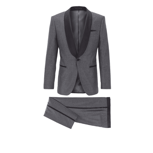 Slim-fit tuxedo in virgin wool with silk trims | The Plunge