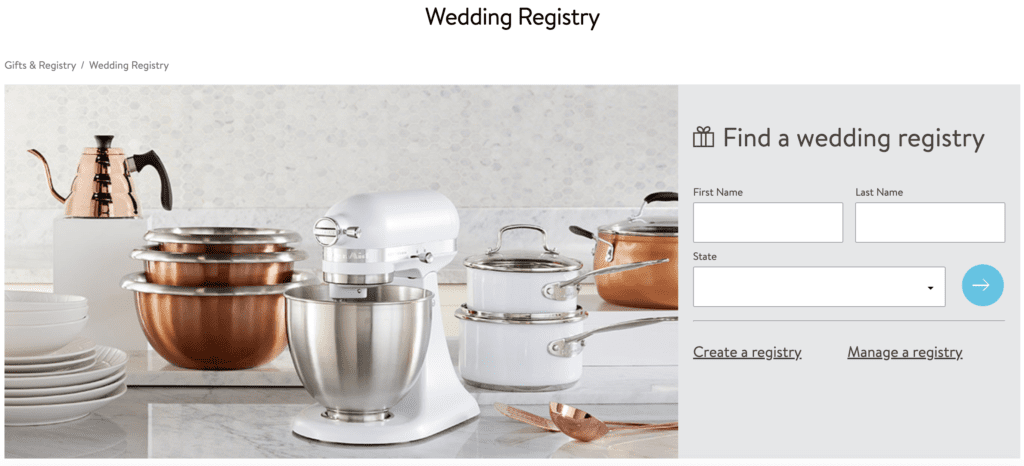 walmart find wedding registry